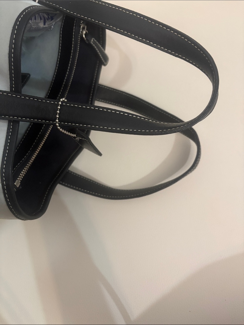Coach Hampton Vintage Two-Tone Tote Bag - light blue and Black or navy Creed: - Picture 10 of 10